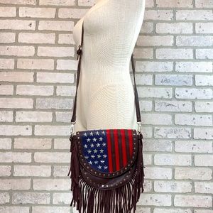 C. WONDER studded fringe leather crossbody bag